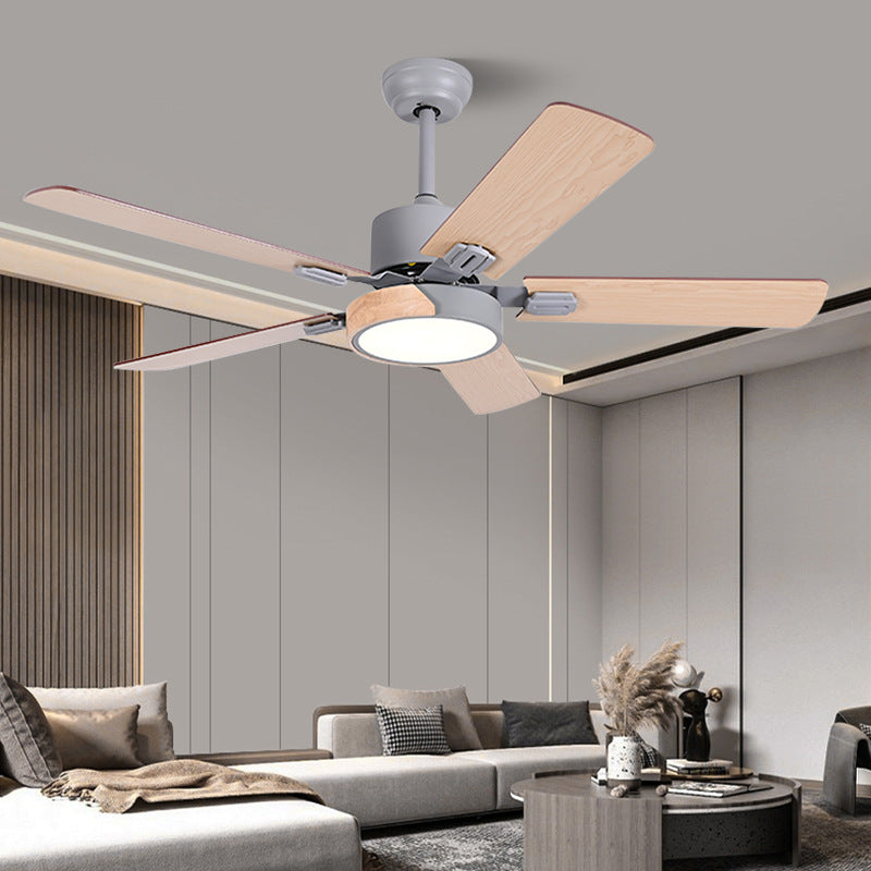 Nordic living room fan lamp bedroom smart variable-frequency ceiling fan lamp integrated lamp ceiling fan and pendant lamp Zhongshan lighting fixtures